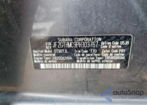 2023 Subaru Crosstrek Limited из США, поврежденный, VIN JF2GTHMC9PH303767